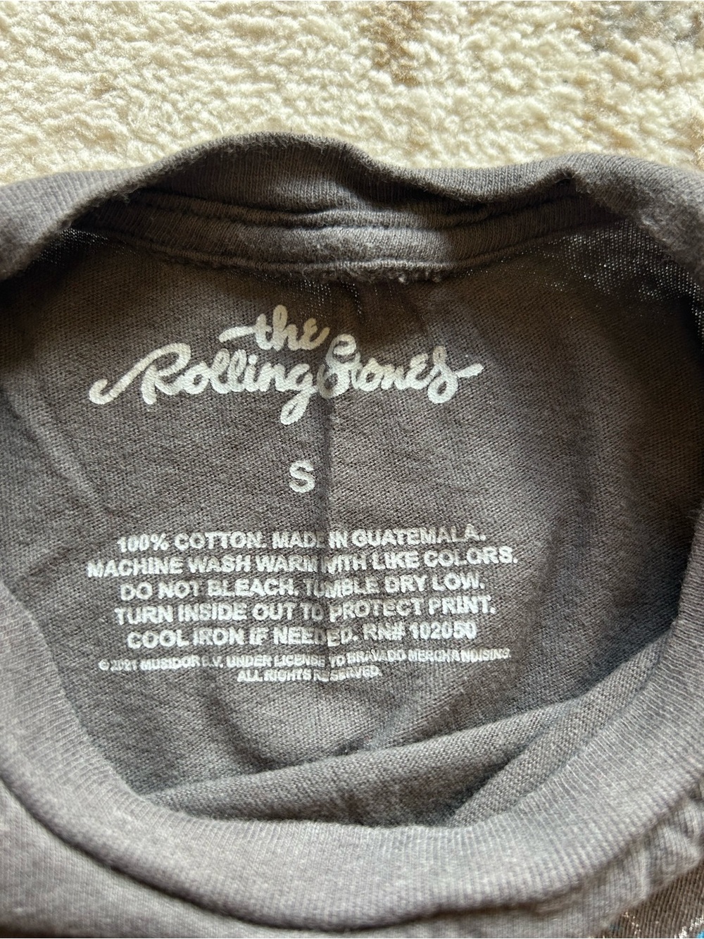 the Rolling Stones Black Crewneck Tee with White Script - Picture 2 of 2